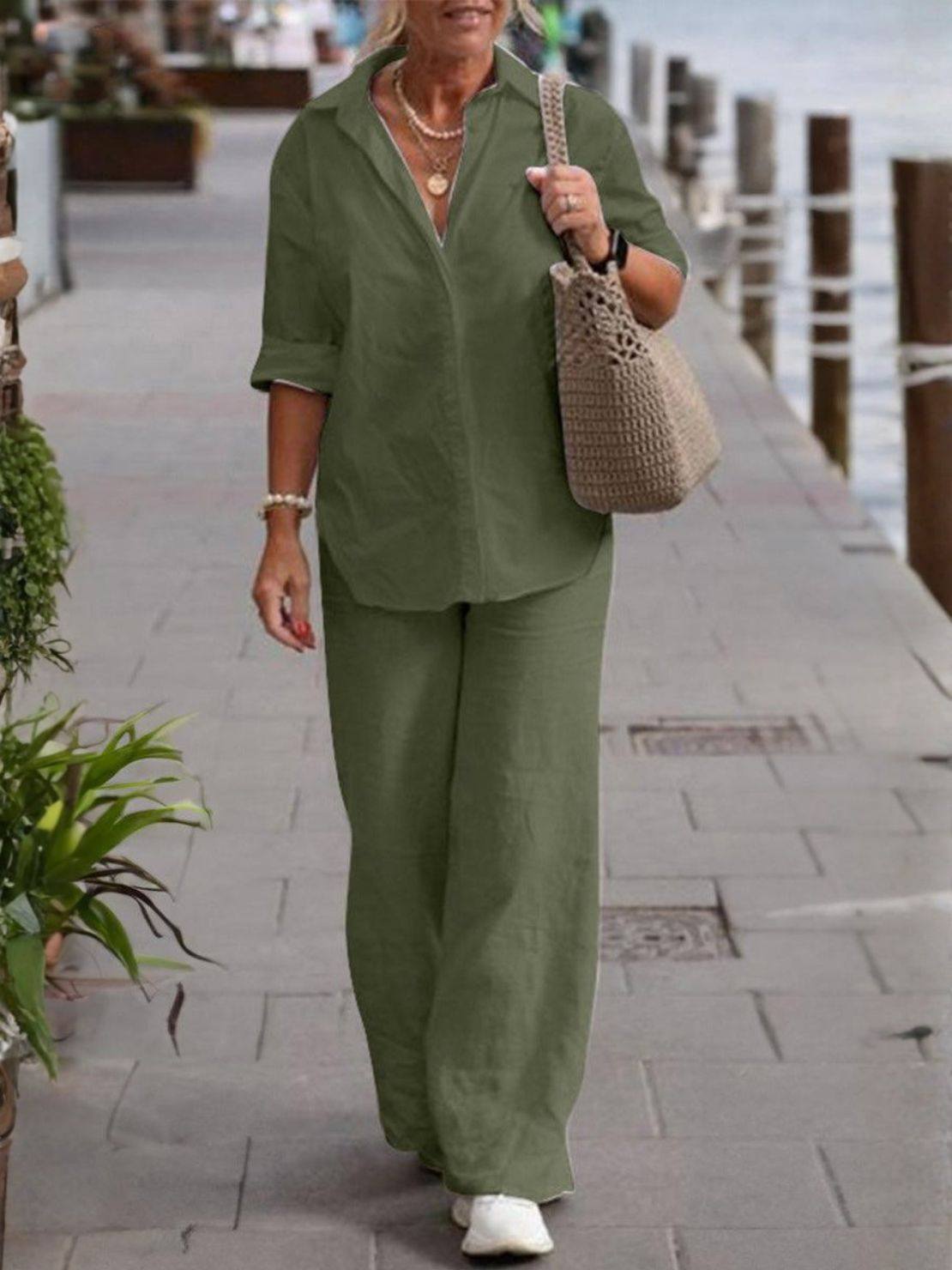 Two women modeling Casual Chic Duo breathable natural fabric outfits for mix and match style