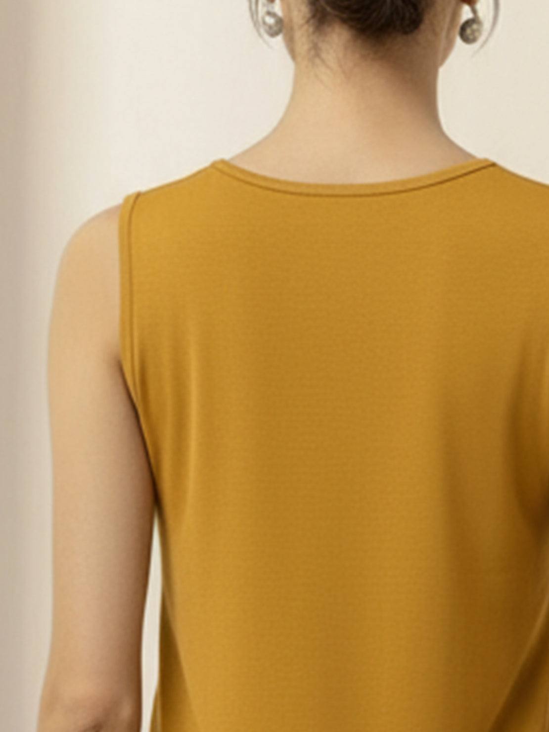 Open-front three-piece co-ord with longline cardigan, tank top, and wide-leg trousers