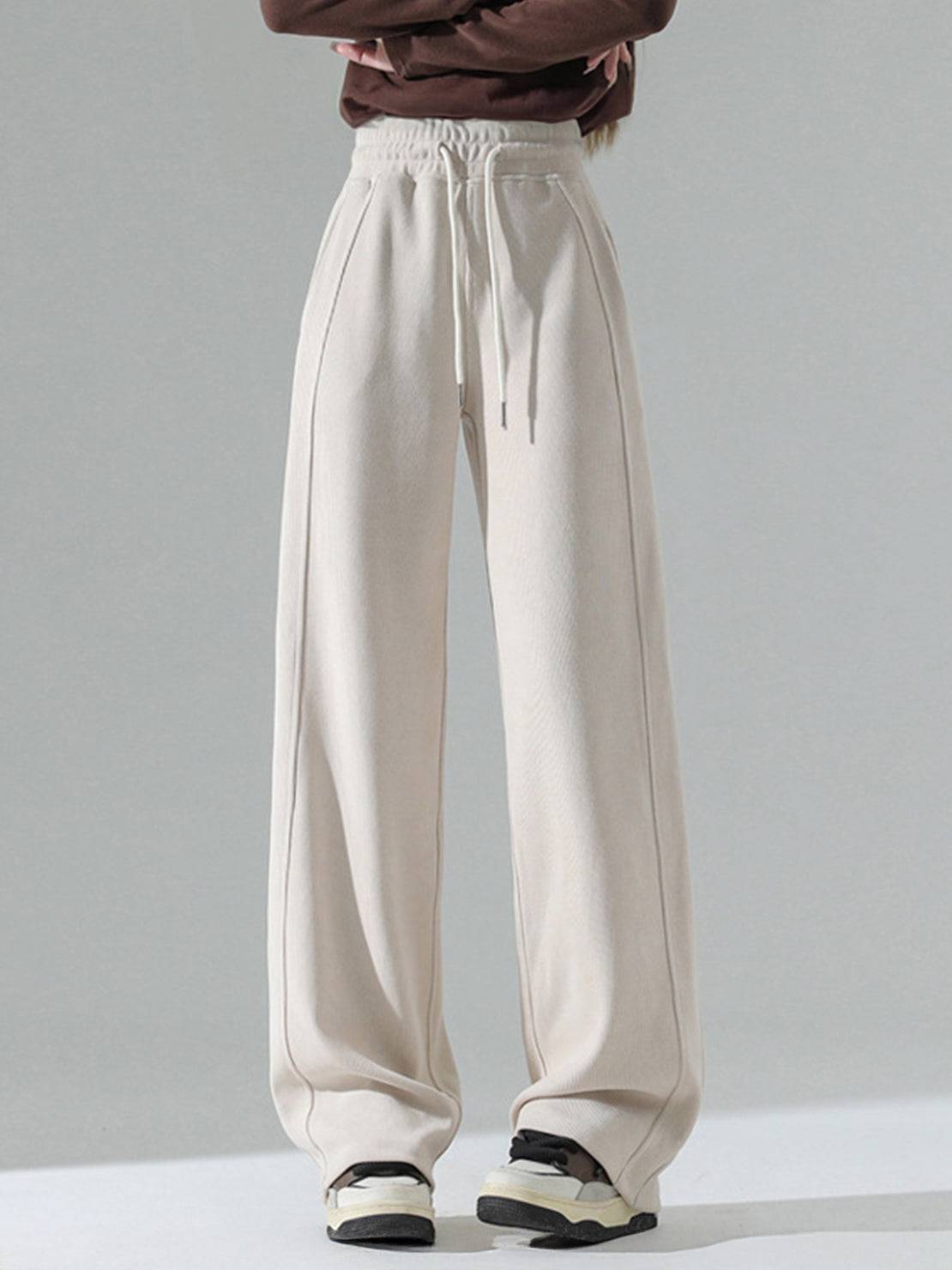 Chenille zip-up hoodie and wide-leg pants loungewear set in soft fabric with drawstring waist and pockets