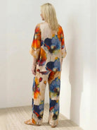Plus size vibrant floral matching set with soft breathable fabric and flowy silhouette