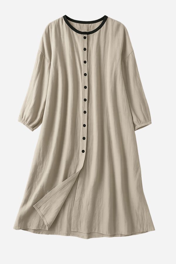100% Linen Oversized Button-Down Tunic