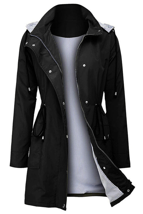 Water Resistant Hooded Striped Windbreaker Rain Jacket - Halloween Collection