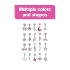 Multiple colorful and shaped metal charm pendants for kids bracelet-making kit