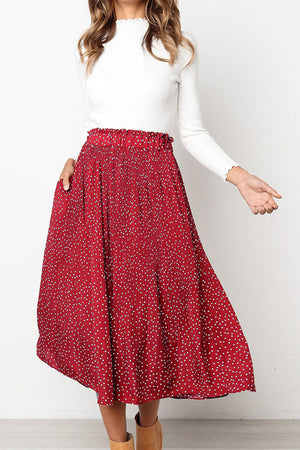 Effortlessly Chic Polka Dot Pleated Skirt Set