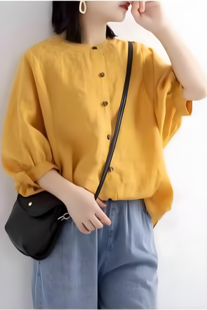 Relaxed Loose Breathable Linen Blouse