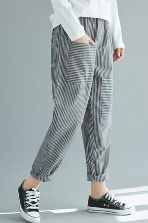 High Waist Striped Chic Comfort Pants