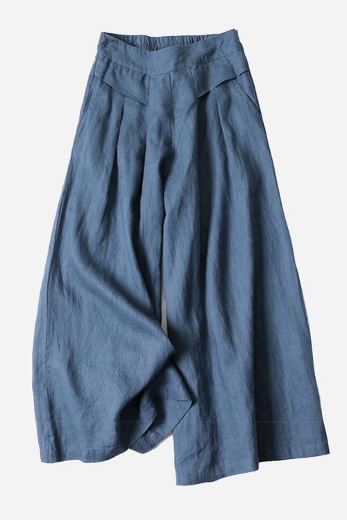 Sun-Kissed Elegance lightweight breathable blue palazzo pants for women