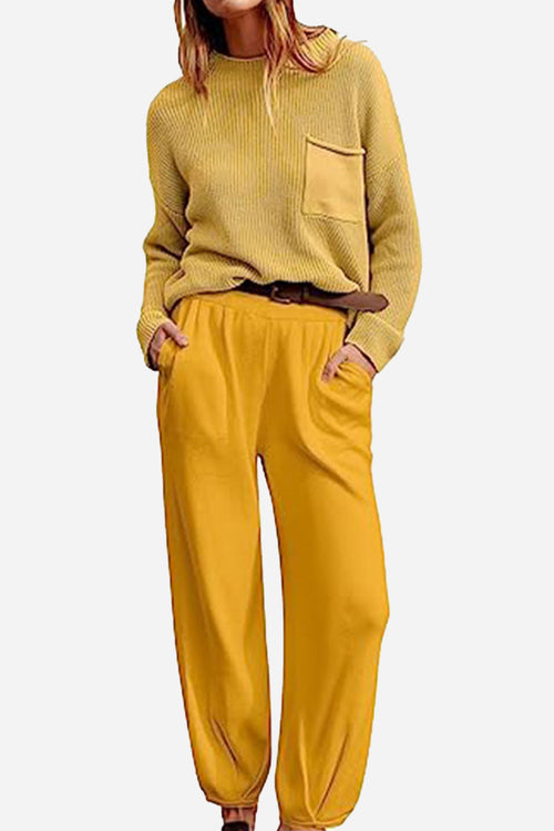 European Minimalism: Relaxed Sweater Top And Trouser Set