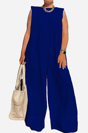 You Are Confident, Established, & Whip-smart: Sleeveless Wide-leg Jumpsuit