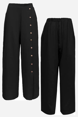 Button Wide Leg Pants