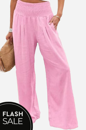 High-Waist Polyester Palazzo Pants