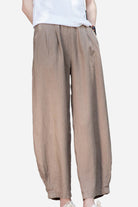 Lightweight breathable Ramie Linen Cotton Pants in relaxed fit with natural fabric blend.