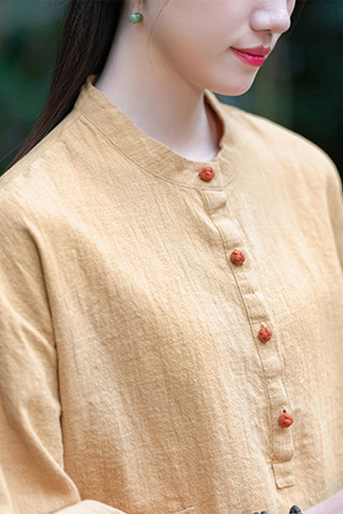 One Size Fits All Ramie Linen & Cotton Blouse