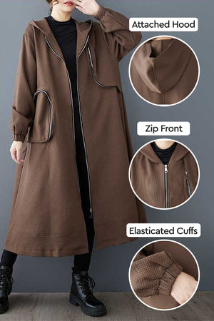 One Size Fits All ZipLine Oversized Long Coat