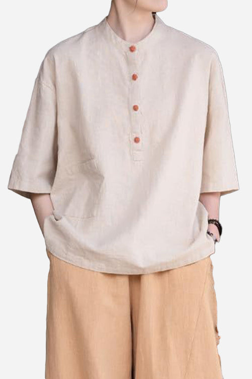 One Size Fits All Ramie Linen and Cotton Shirt