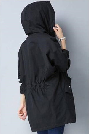 Travel Fashion Hooded Trench Coat