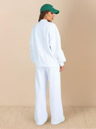 Easy Airport Lounge Set two-piece cotton-blend travel outfit with relaxed fit and zip-front jacket