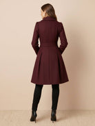 Fit & Flare Trench Coat with tailored waist and A-line silhouette in non-wool fabric