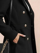 Women's Fit & Flare Trench Coat with tailored waist and A-line silhouette in non-wool fabric