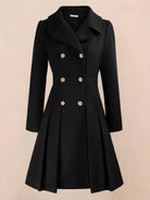 Tailored fit and flare trench coat with A-line silhouette and smooth lining