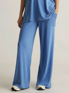 Oversized long-line loungewear set with pullover and wide-leg pants in soft knit fabric