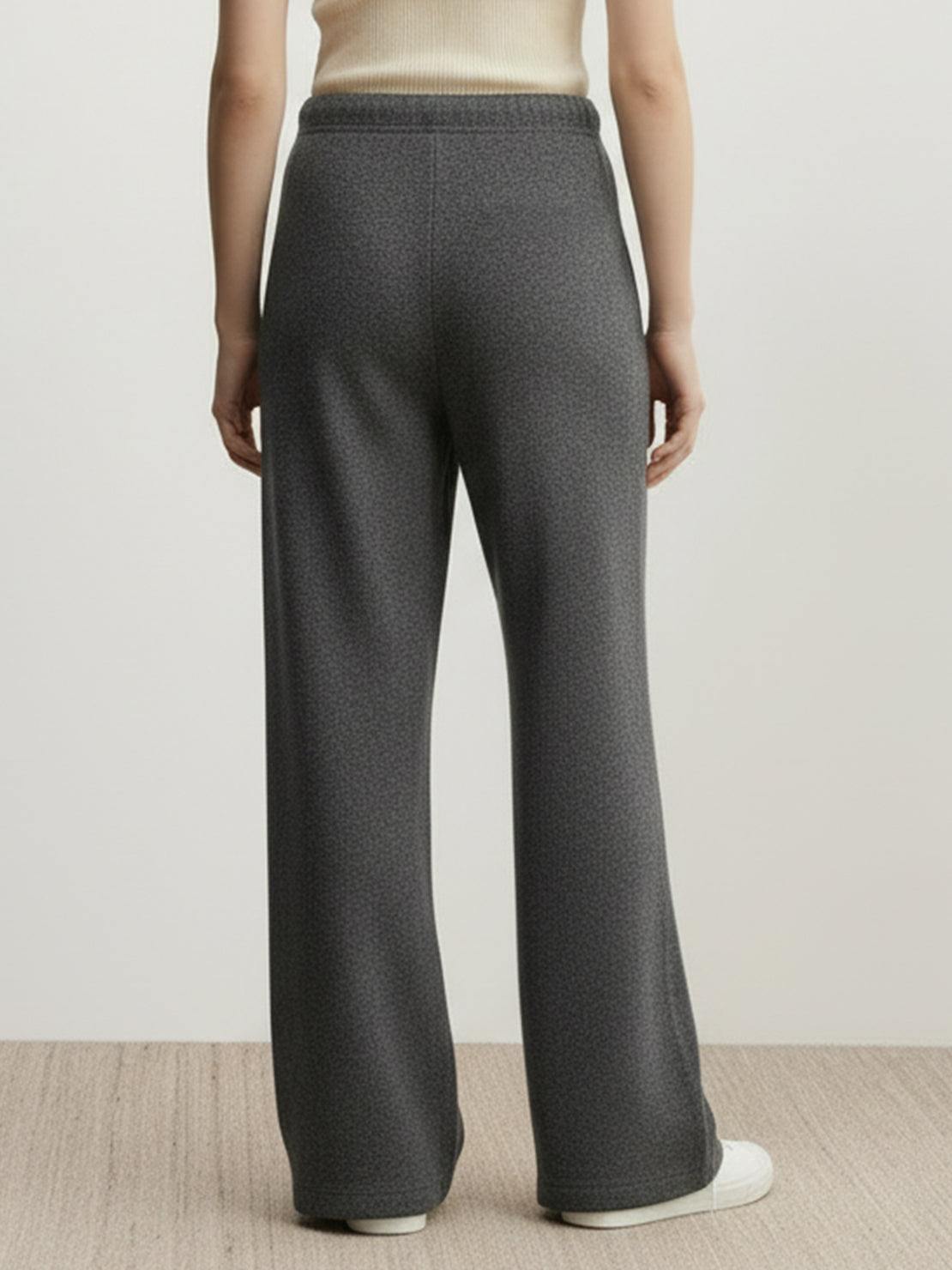 Lightweight wool wide leg pants in wool-lyocell blend with soft brushed texture and relaxed fit