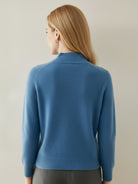 Lightweight 100% Italian cashmere sweater with mock-neck and regular fit for elegant, comfortable wear