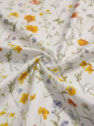 floral button-down shirt with long roll-up sleeves and relaxed fit