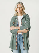 CloudKnit oversized hooded shacket with waffle knit texture and relaxed fit