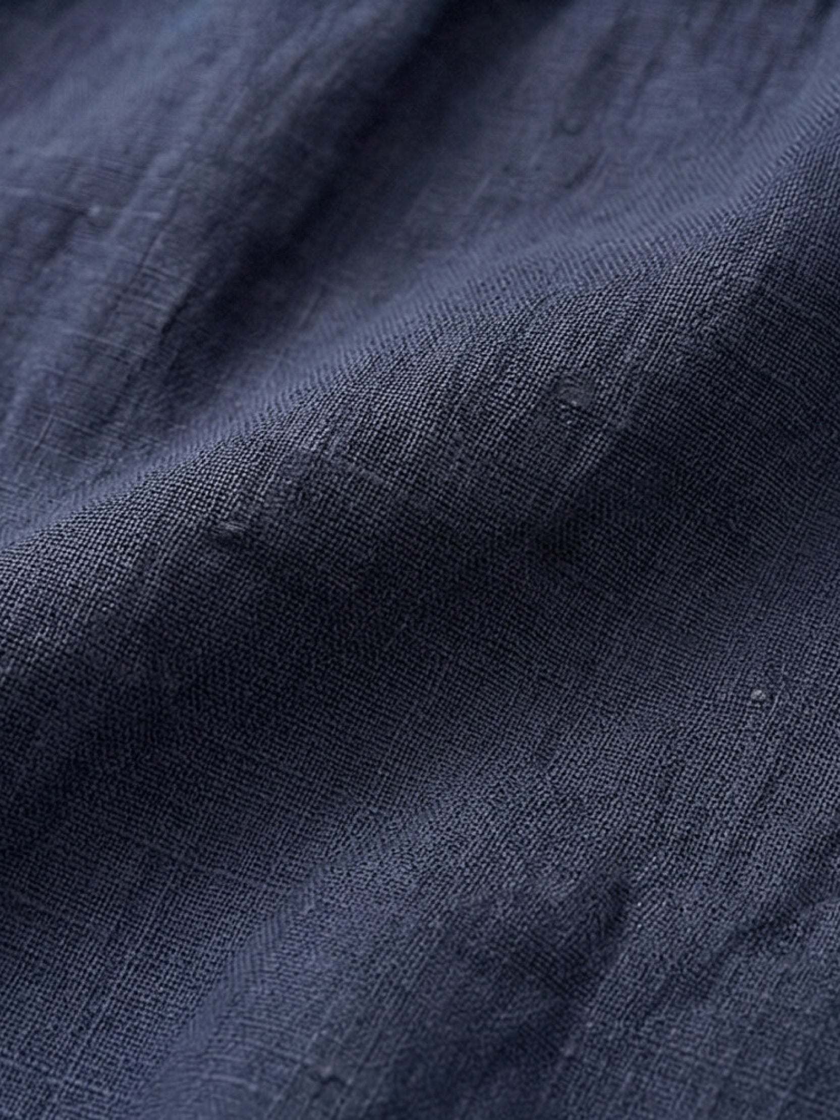 100% linen relaxed midi dress with short sleeves and front patch pockets