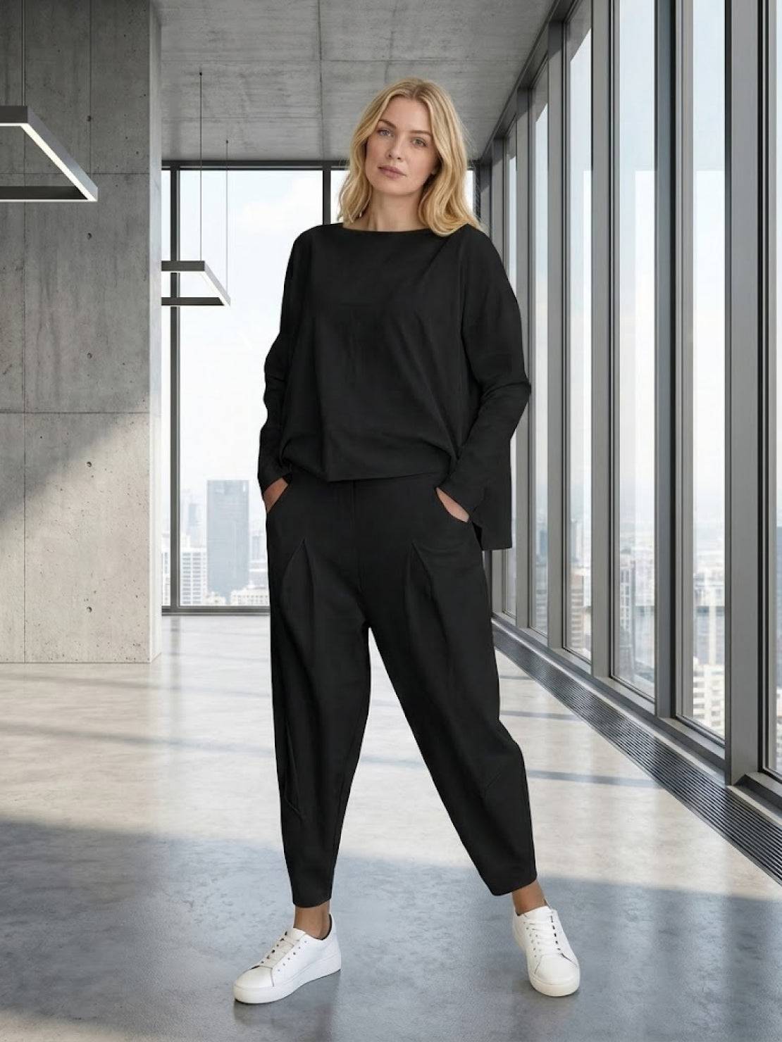 Lightweight All-Day Comfort 2-Piece Outfit Set in soft polyester fabric