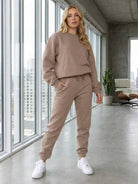 Classic Comfort Athleisure set with stretchy, wrinkle-resistant fabric designed for active women