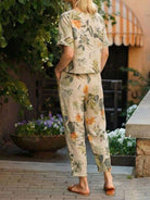 Cotton linen monochrome straight-leg pants with breathable soft fabric and relaxed fit