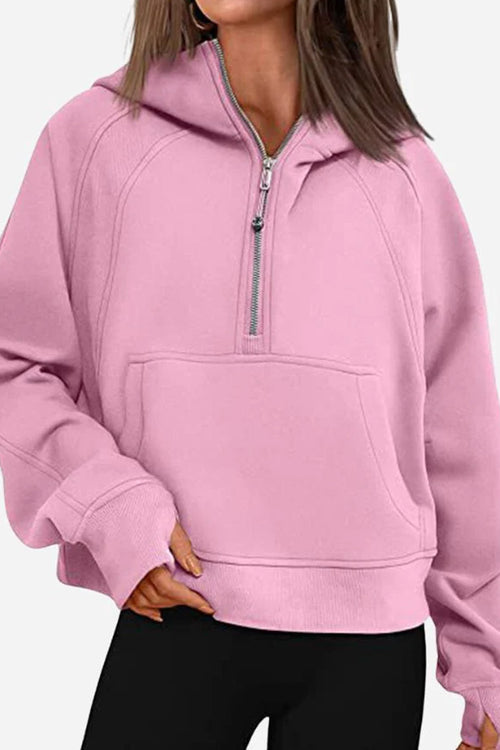 Cozy Oversized Half-Zip Fleece Pullover Sweatshirt