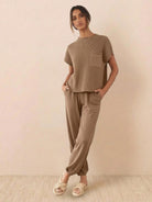 Comfy Couture Knit Sweater relaxed two-piece knit set with soft fabric and matching pants