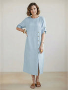 Women wearing the Pure Cotton Elegance dress made from 100% soft cotton fabric