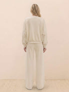 The Voyager Zip Set two-piece matching zip-front sweatshirt and wide-leg joggers for travel and comfort