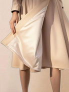 Water-repellent rain A-line hooded women's raincoat with belt and insulated lining