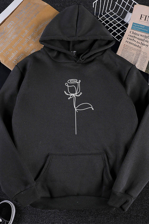 Oversized Graffiti Rose Hoodie